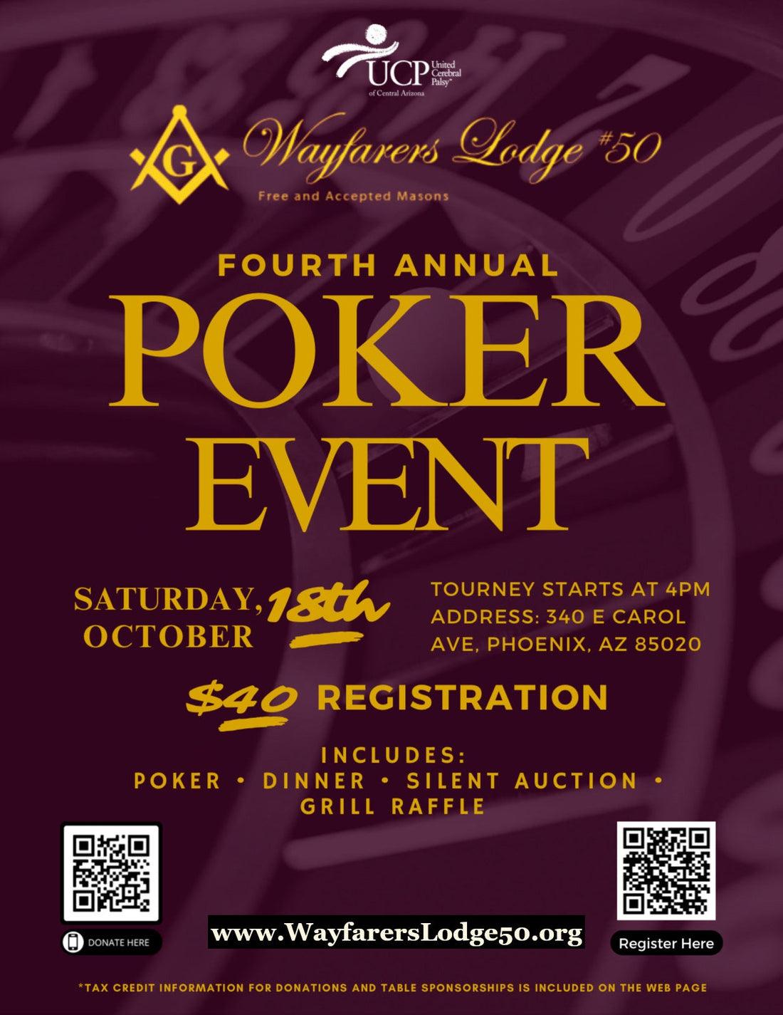 Wayfarer's Lodge Fourth Annual UCP Poker Event
